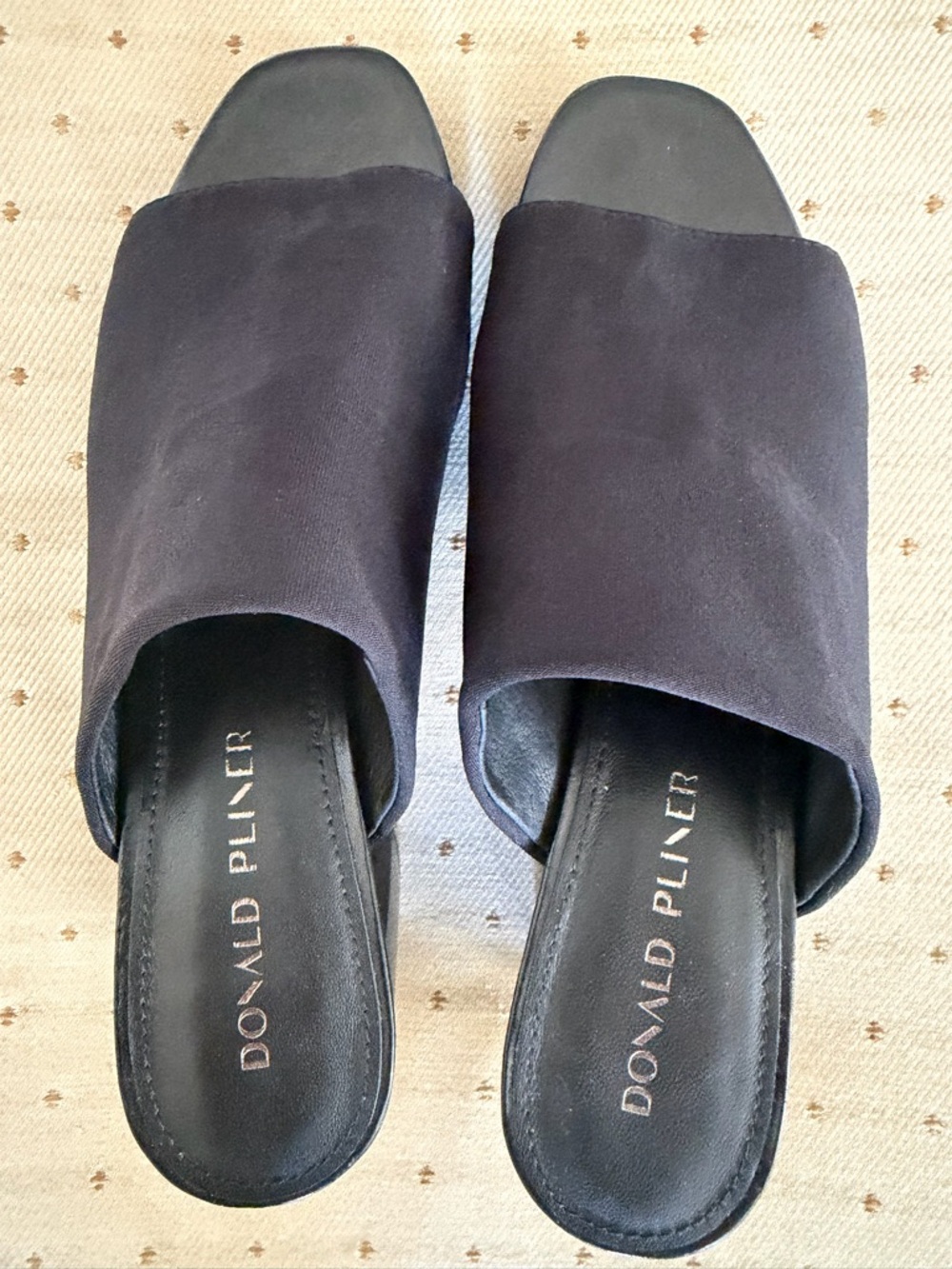 Donald J. Pliner Black Nylon Slide Mules